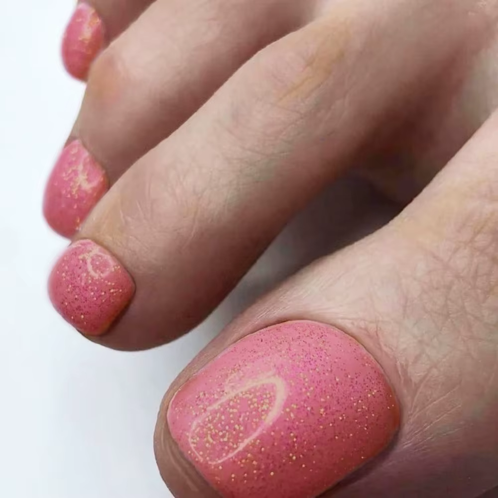Faux ongles de pieds à presser, carrés, courts, couvrants, pour femme, style mode
