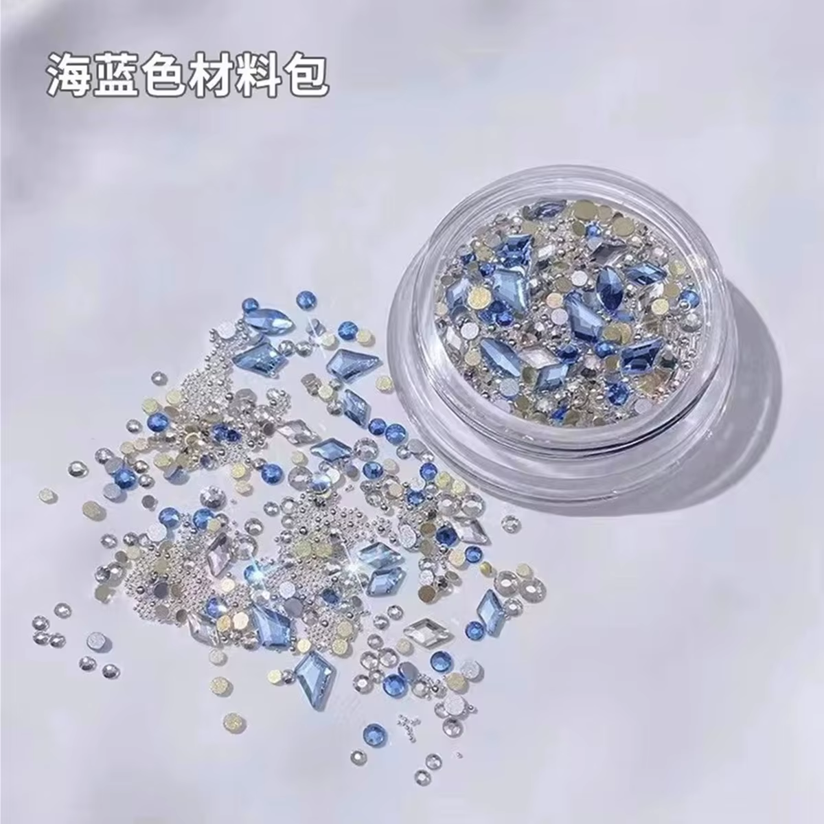 Ensemble d'accessoires multiformes pour ongles, cristal rose, diamant d'eau, perle ronde, diamant, b