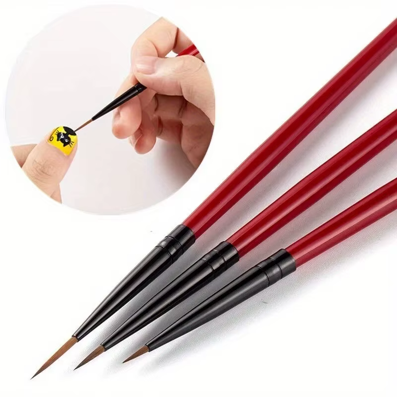Pinceau de peinture pour Nail Art, 3 pièces/ensemble, stylo à dessin de ligne à fines rayures, point