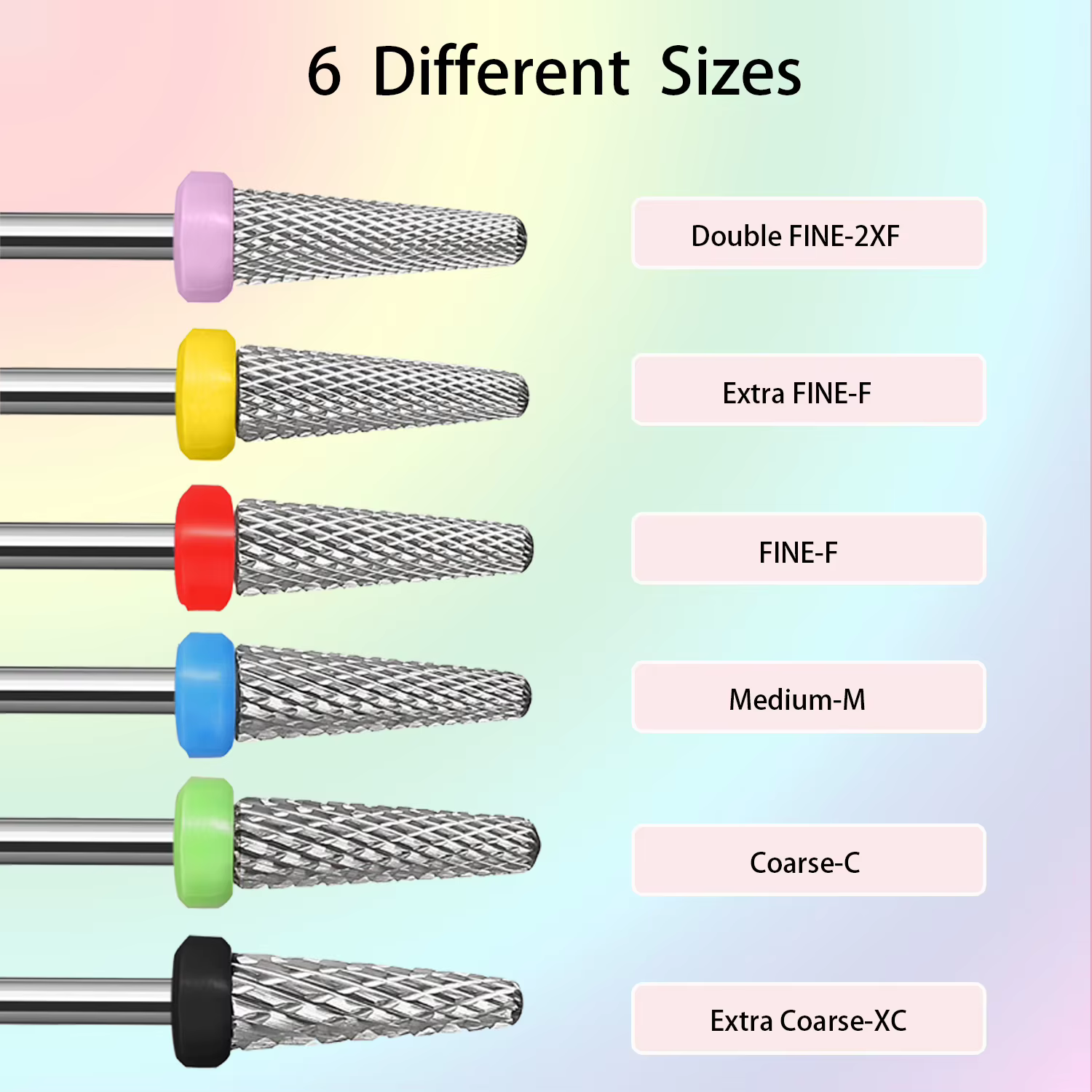 Mèches coniques pointues (coupe croisée) foret à ongles en carbure 3/32 bavures de manucure pour tro