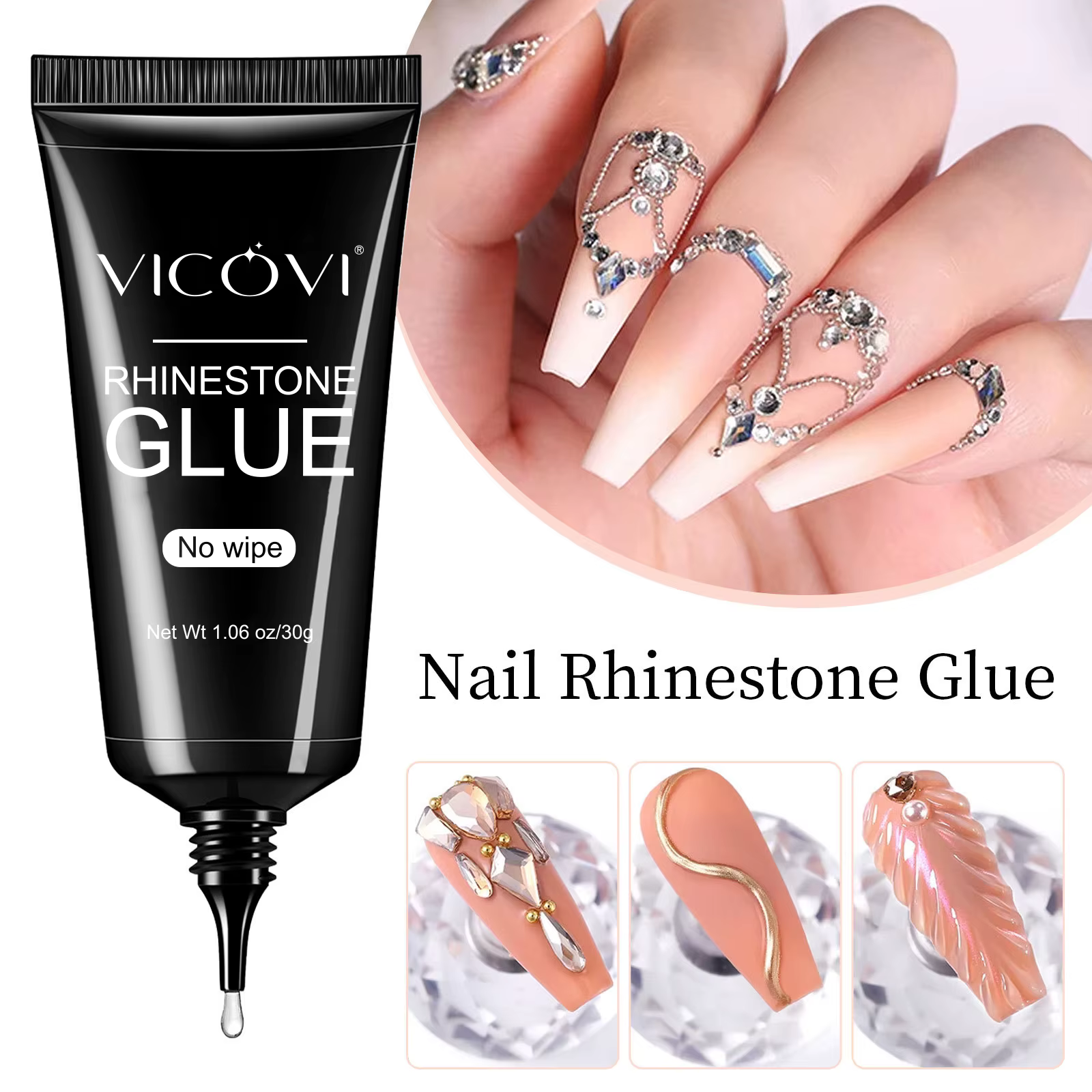 Colle à ongles adhésive forte pour presse sur les faux ongles, faux ongles en acrylique, colle trans