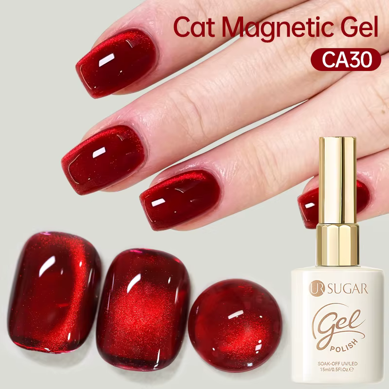 UR SUGAR 15ml rouge rose chat Gel magnétique vernis à ongles Semi Permanent tremper UV LED peinture 