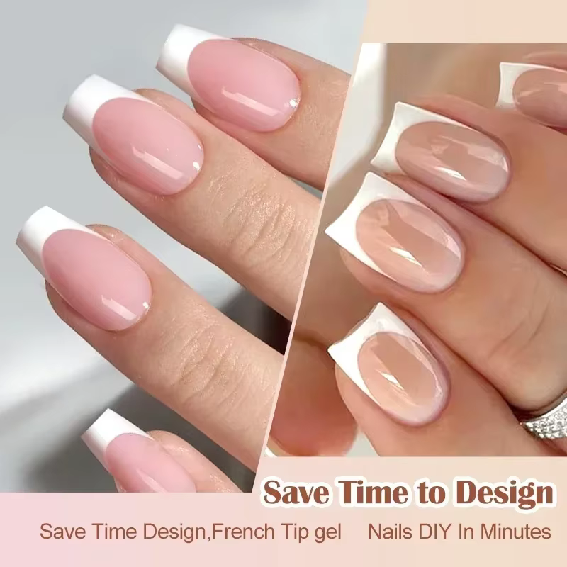 150/160 pièces presse française sur Gel ongles conseils ensemble nu rose Ballet longueur moyenne fin