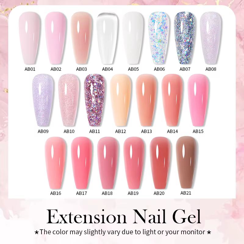 BORN PRETTY 30ml paillettes Gel acrylique Extension de doigt vernis à ongles argent rose Extension G