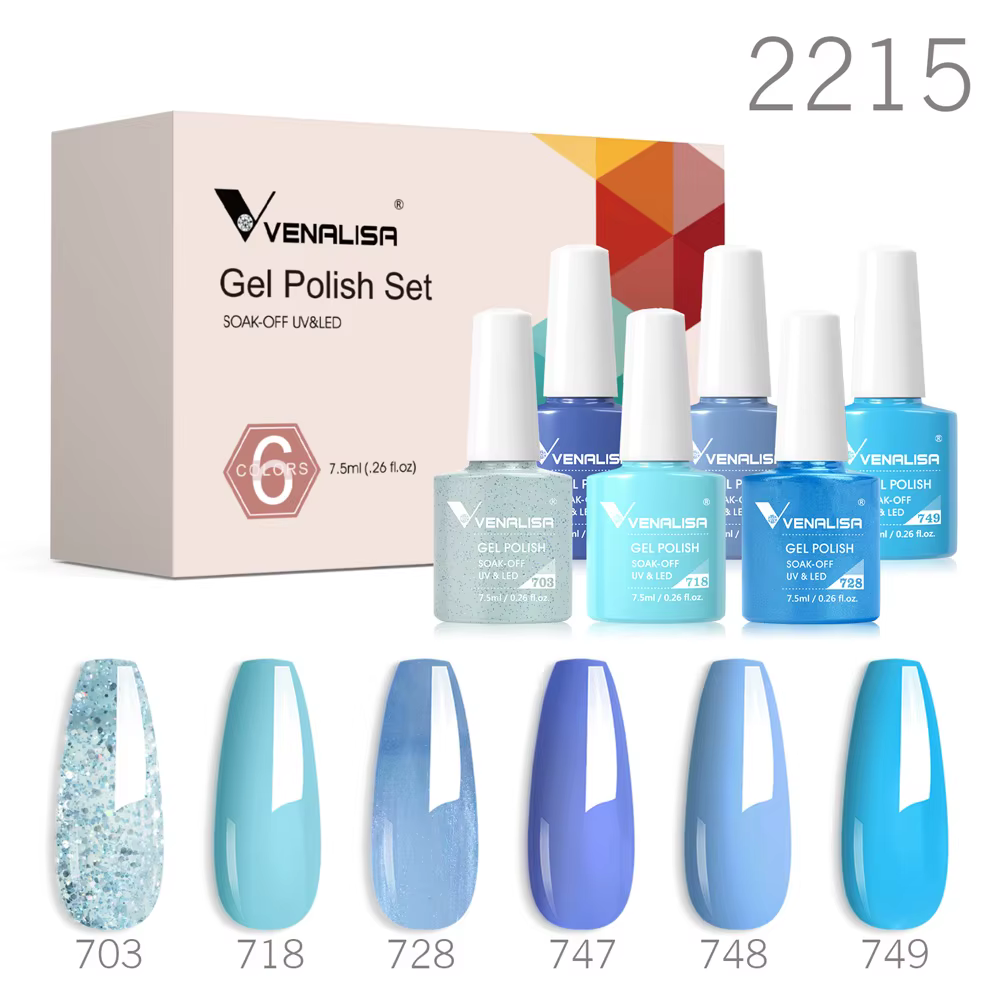 Venalisa-Verhéritage à Ongles Gel Neon Summer, 6 Pièces/Kit, Gel Sans HEMA, Rose, Auto-Dissolvant, L