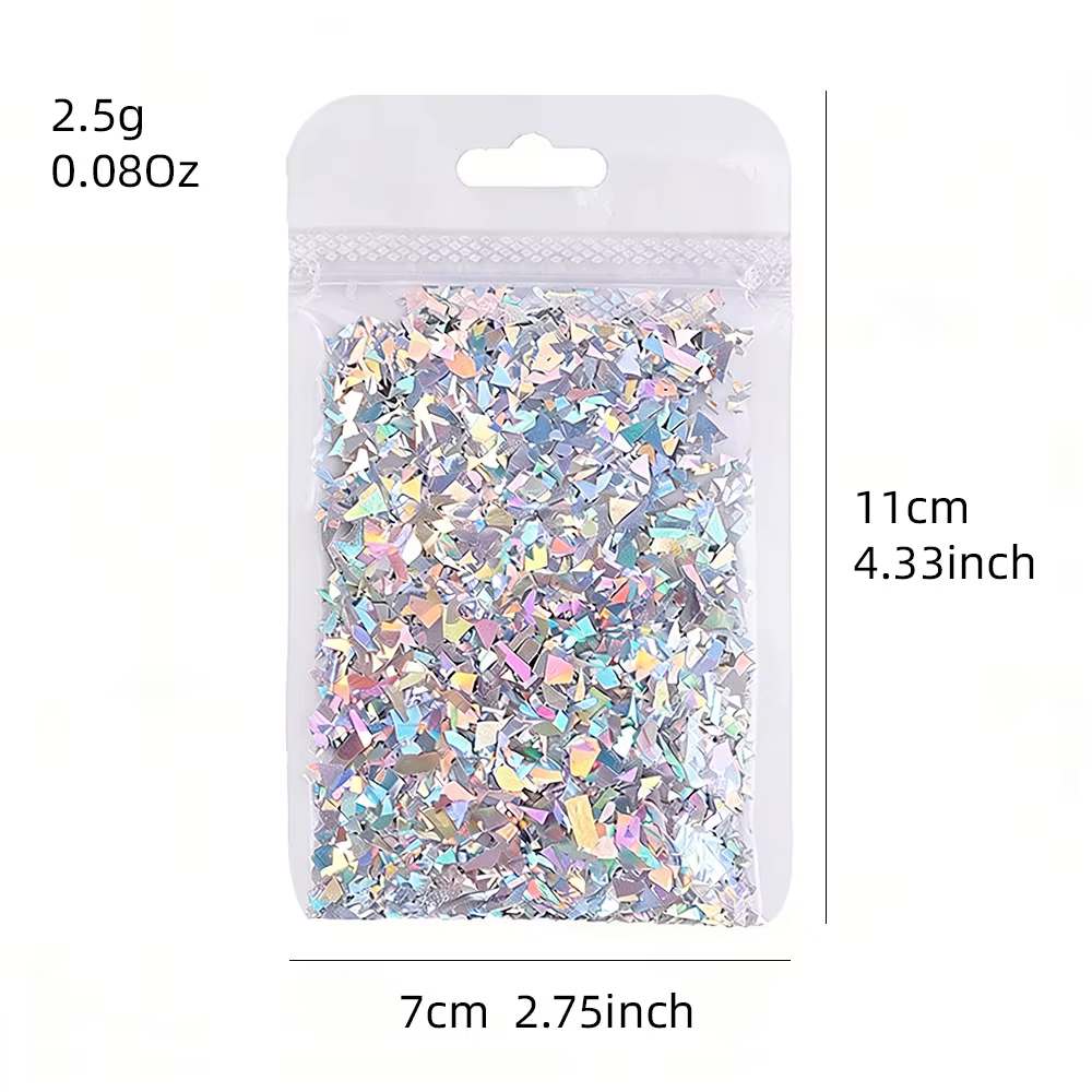 Paillettes laser super brillantes pour ongles, flocons étoilés, sequins holographiques, tranches bri