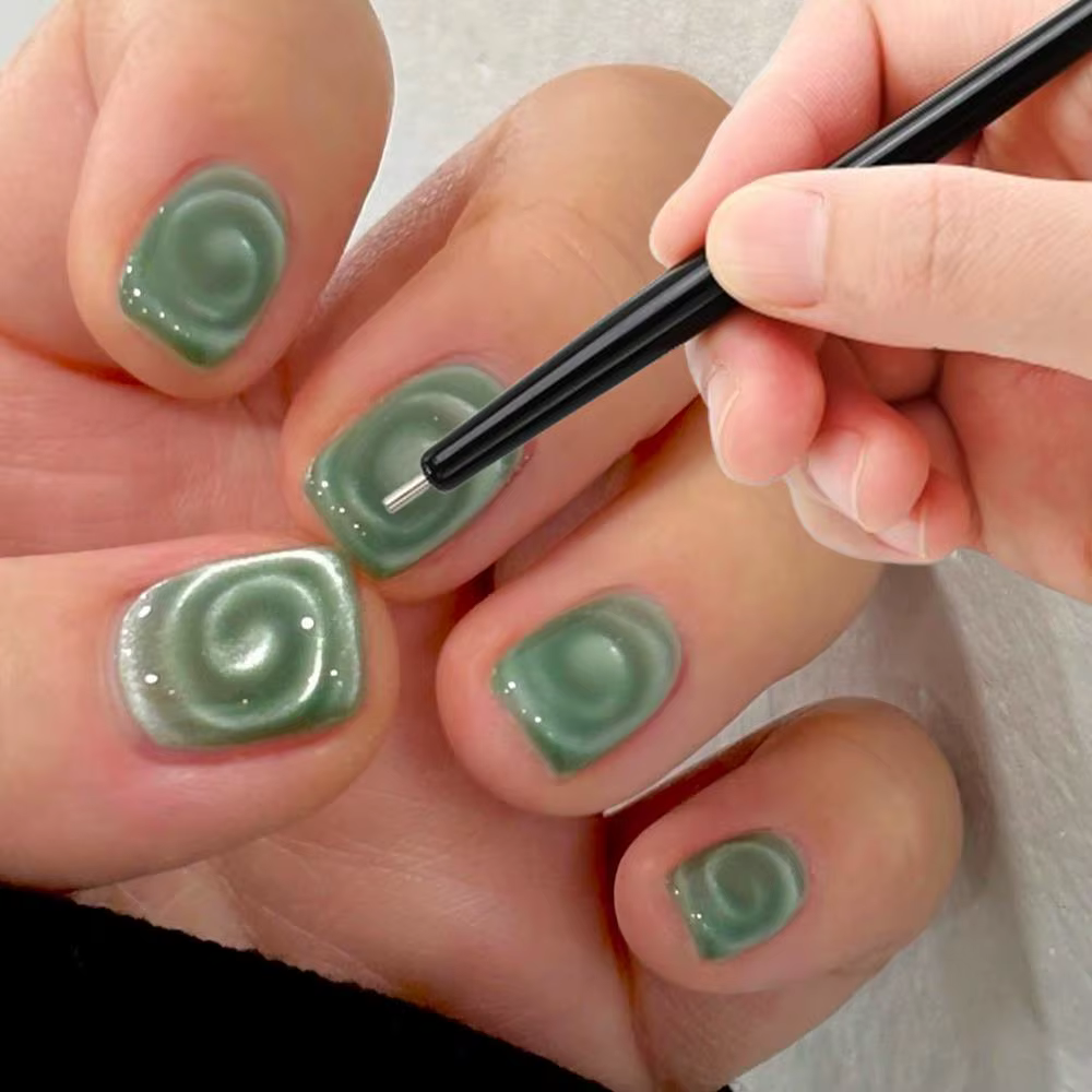 Stylo magnétique pour ongles Vortex/lollipop, œil de chat, crée une ondulation de l'eau, effet tourb