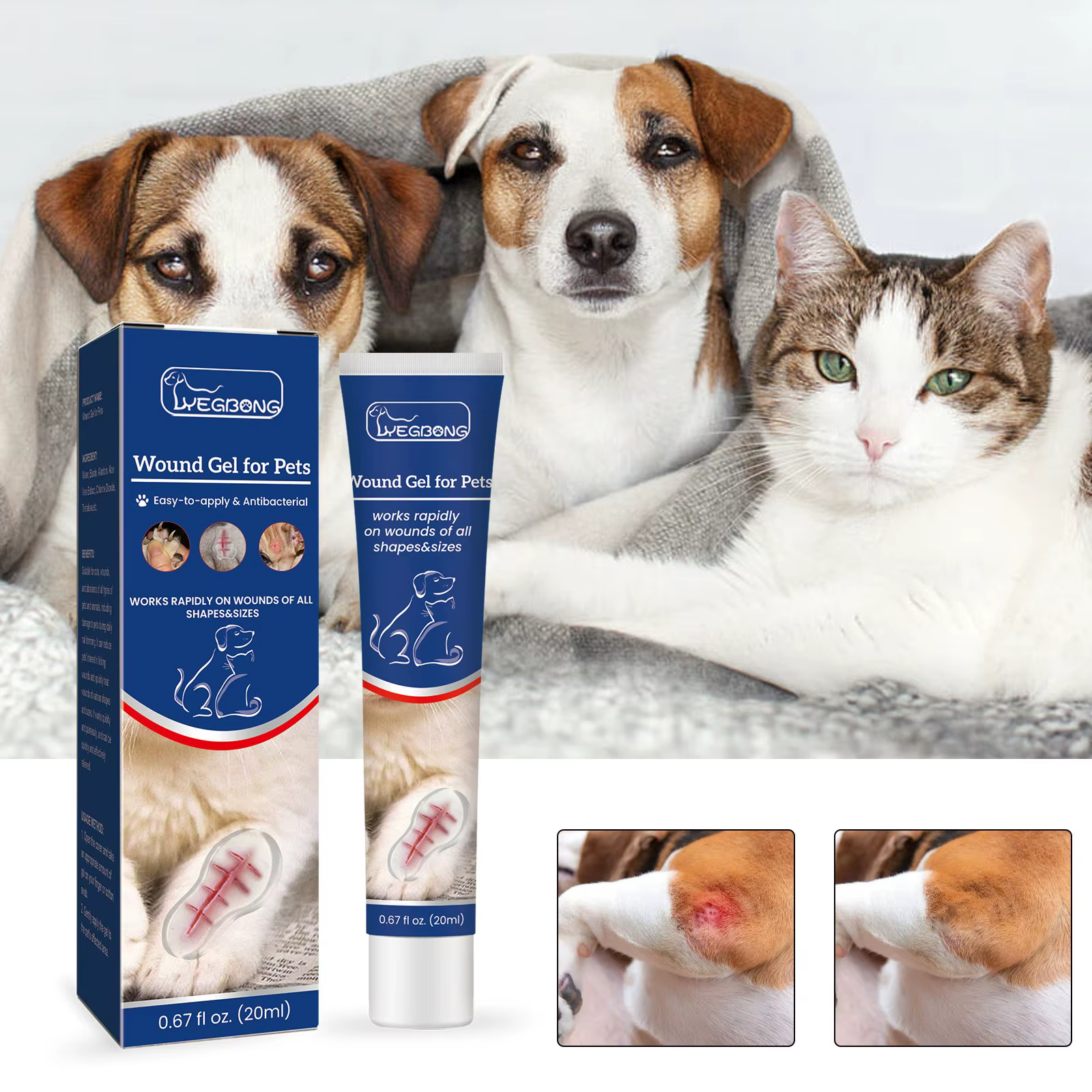 Gel hémostatique externe pour animaux de compagnie, aide à arrêter les saignements, cicatrisation de