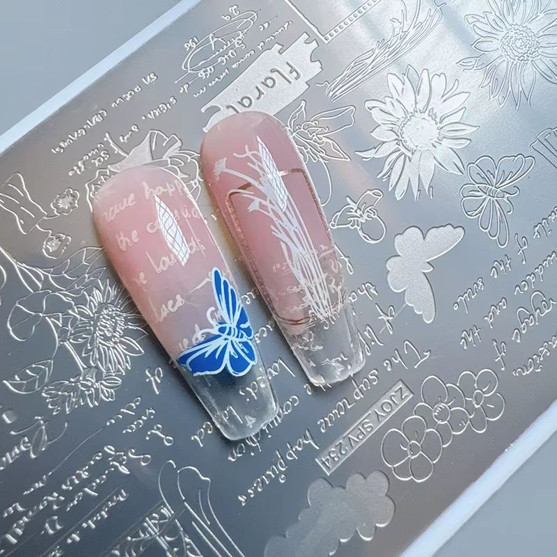 XMQ NAIL ART STAMPING PLATES LETRES Fleurs IMAGTEPLATES TEMPLATE