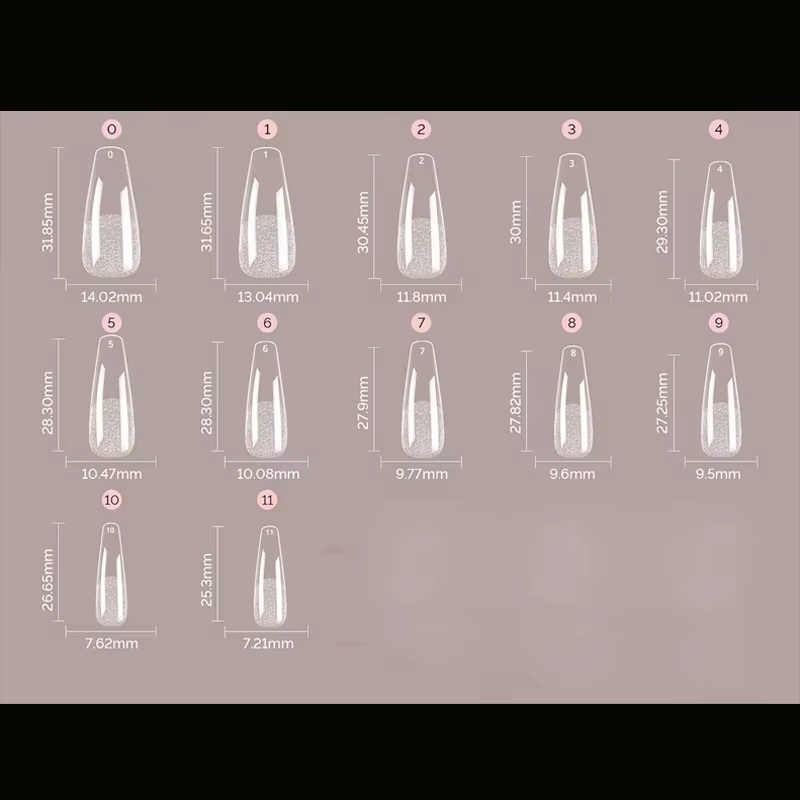 120 pièces couleur Pure mat Ballet cercueil ongles conseils longs Transparent acrylique faux ongles