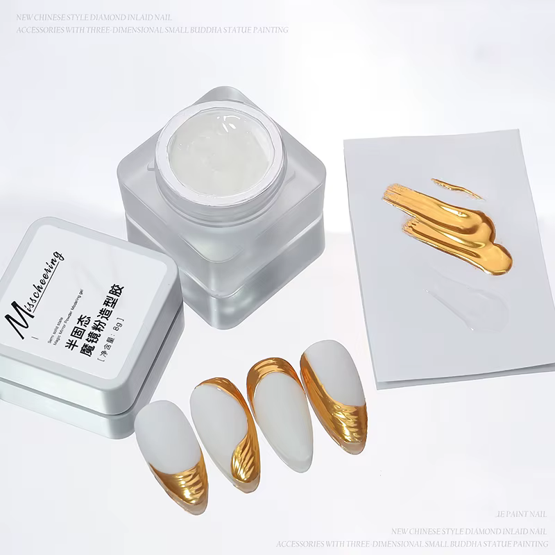 Gel de modélisation des ongles miroir magique, semi-solide UV LED, colle à découper, outils de gemme