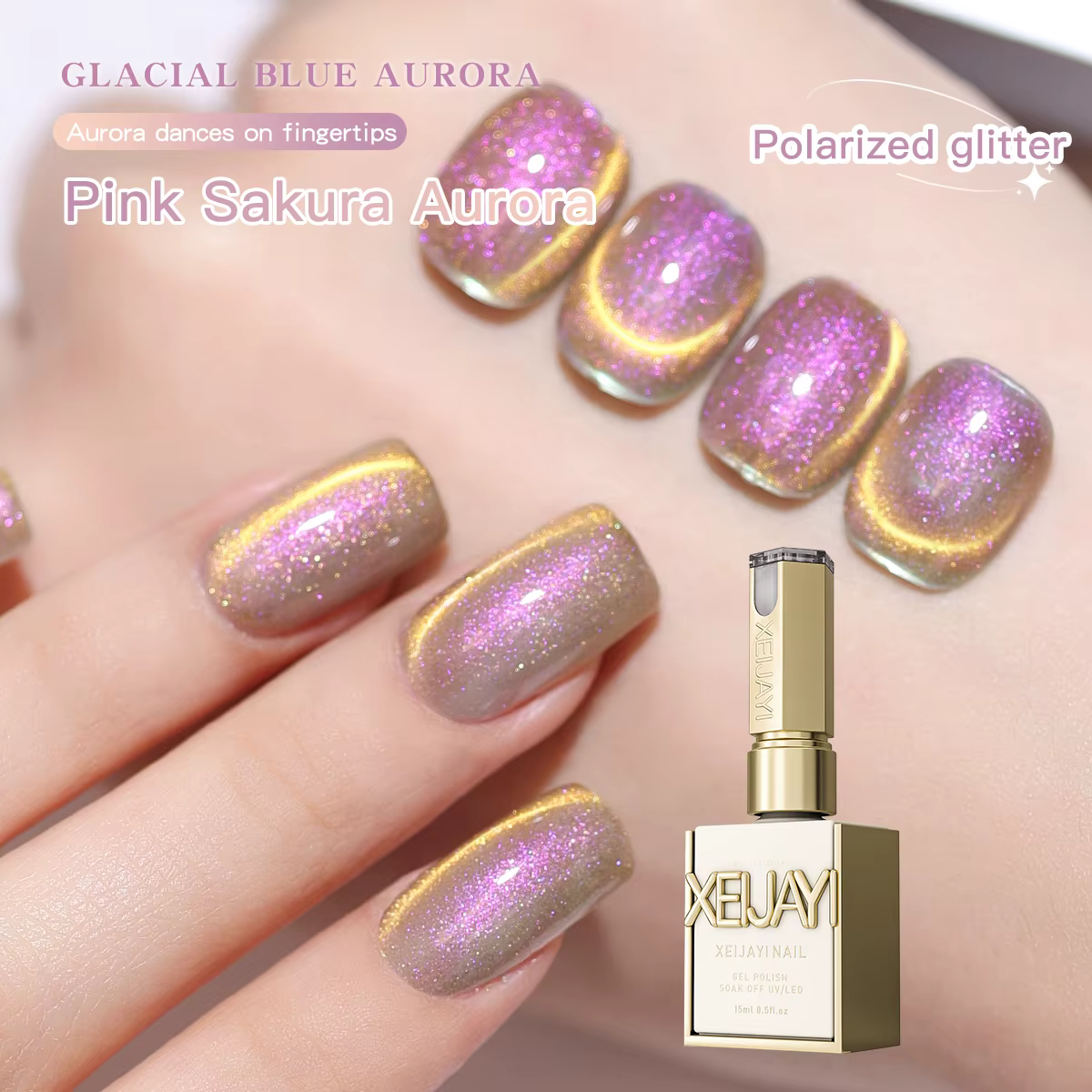 Vernis à ongles gel œil de chat myrtille, durcissement UV LED, gel d'art pour ongles à séchage rapid