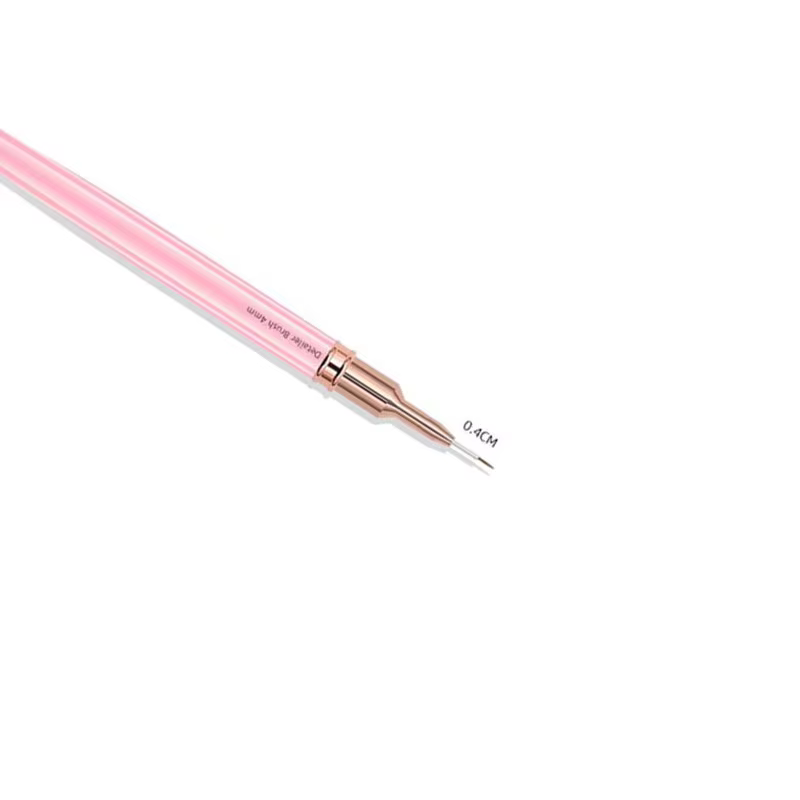Brosse à ongles argentée 6/9/12/15/18mm, brosse fine pour Nail Art, pour manucure, stylo de concepti
