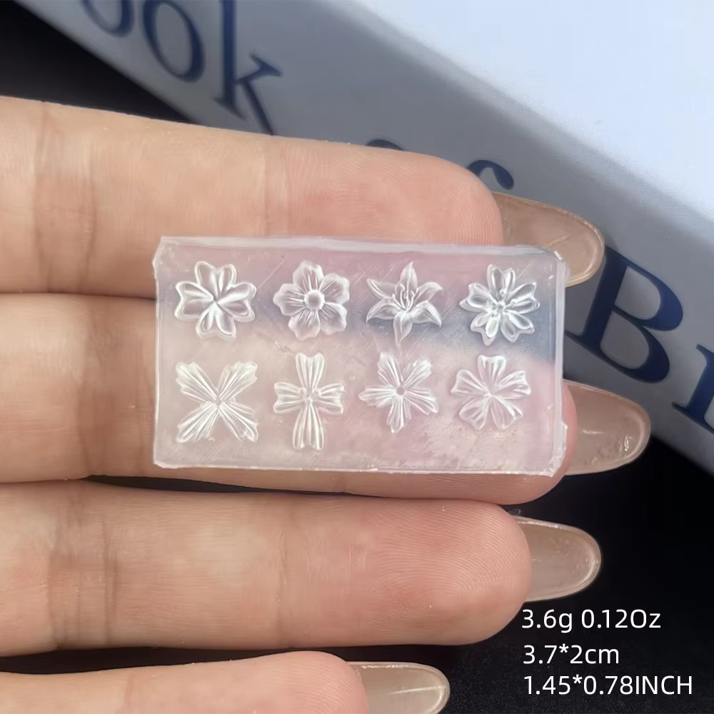 Moule à ongles en silicone motif pétales de fleurs printanières, lys et cerisier, pour conception fl
