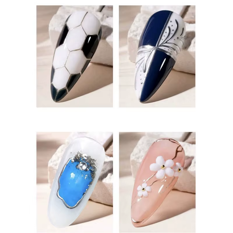 Nouveau dessin métallique peinture Gel vernis Nail Art tremper Gel vernis à ongles fleur dessin or a
