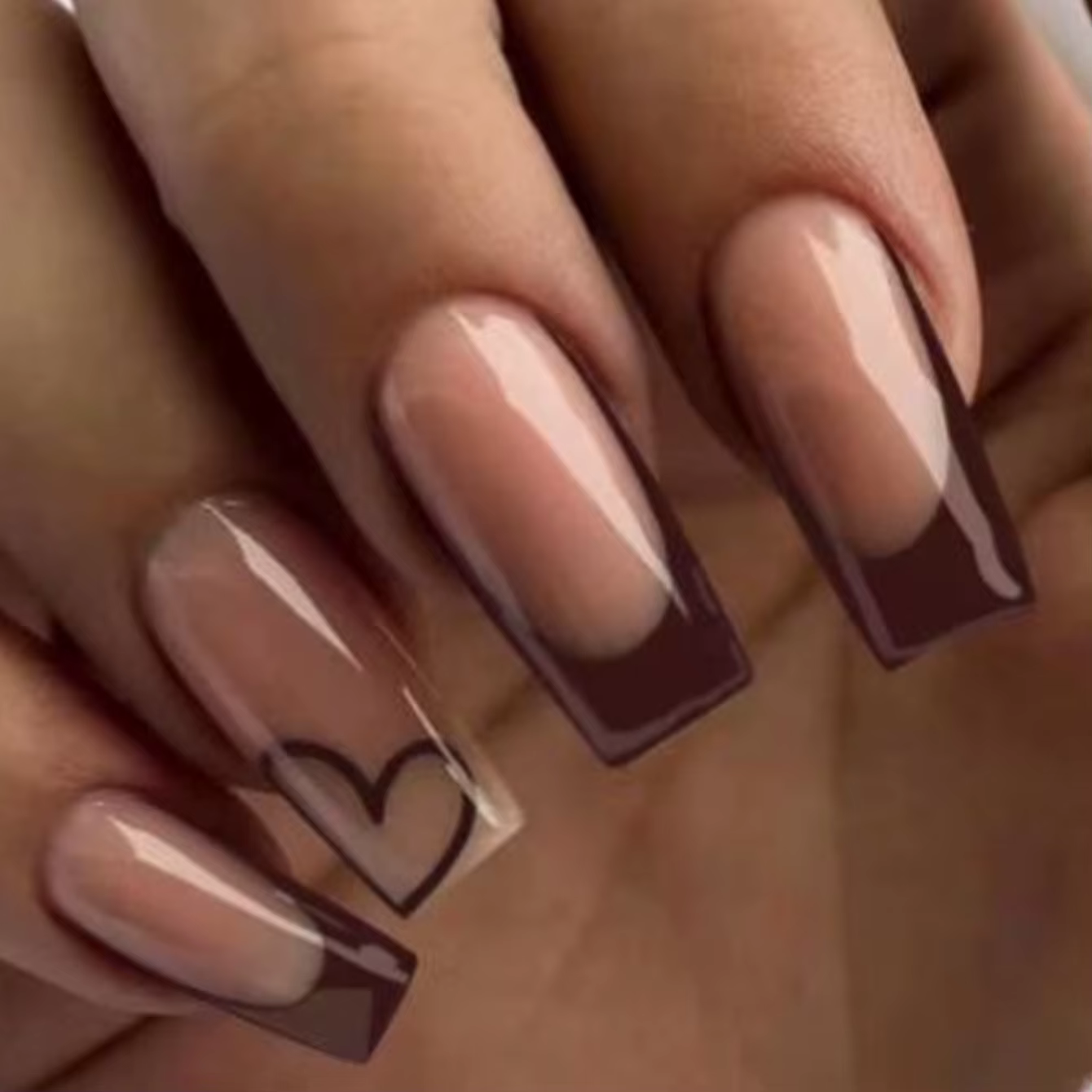 ARTAUG 24 pièces court carré presse sur ongles violet rose presse sur ongles amour conception faux o