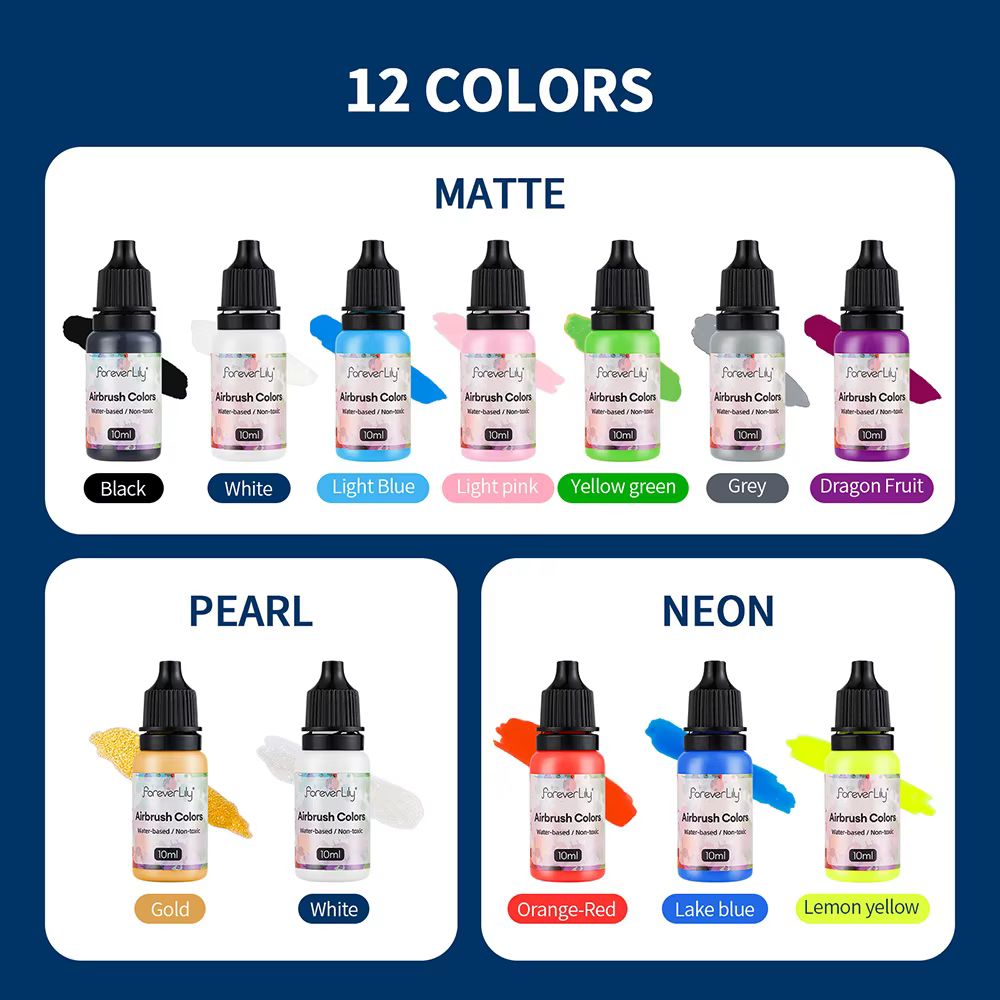 12 couleurs/ensemble 10ML encre à ongles mat noir perle blanc vernis à ongles peinture utilisation p