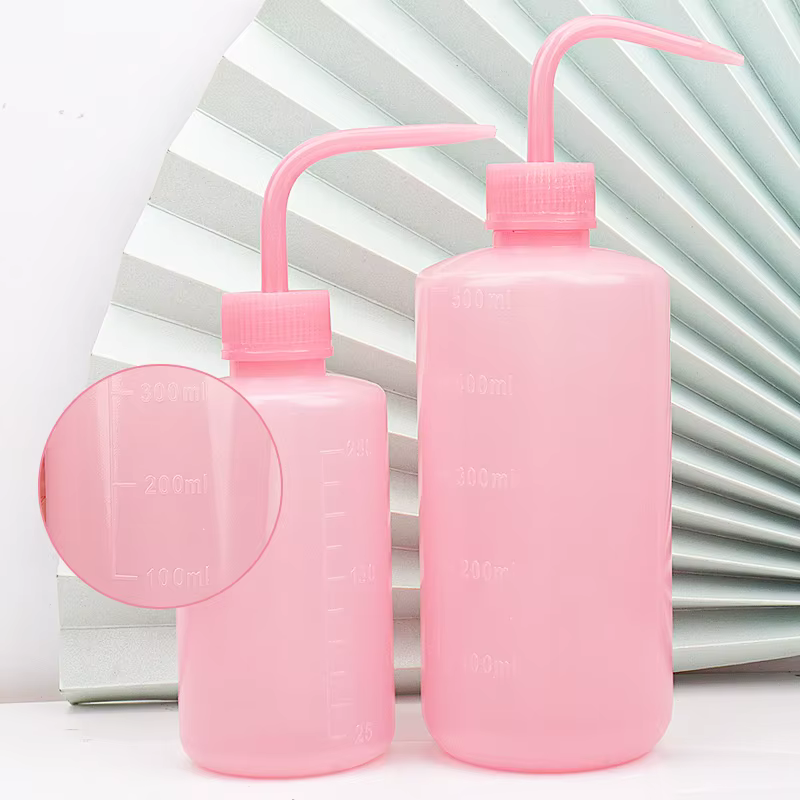 Bouteille de lavage de cils propre avec bec incurvé, bouteille de démaqucorporelle, lavage par souff