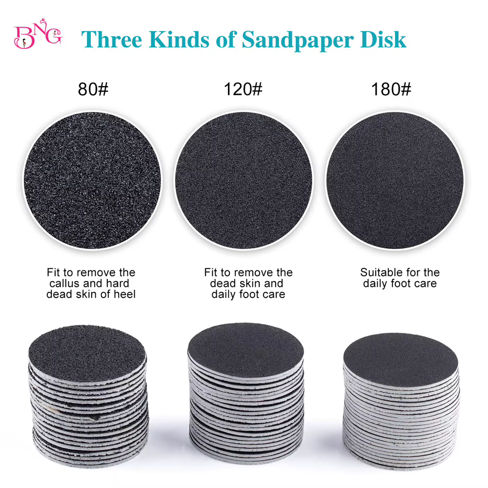 Disques en papier abrasif remplaçables, tige de 3/32 pouces, embout métallique pour l'élimination de
