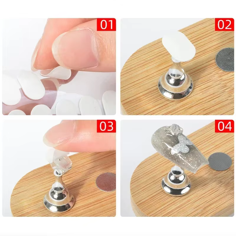 300 pièces de bandes adhésives double face pour supports d'ongles, transparentes, sans trace, pour m