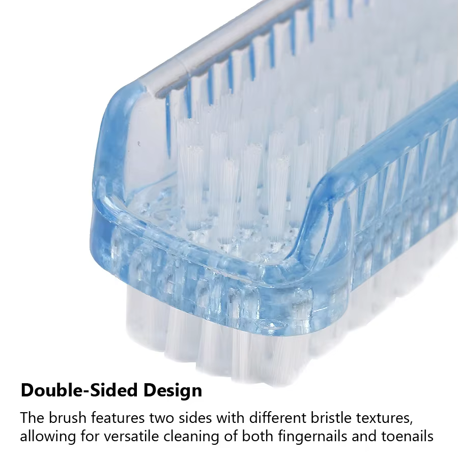 Brosse de nettoyage des ongles double face, outil de manucure et de pédicure, idéal pour les ongles