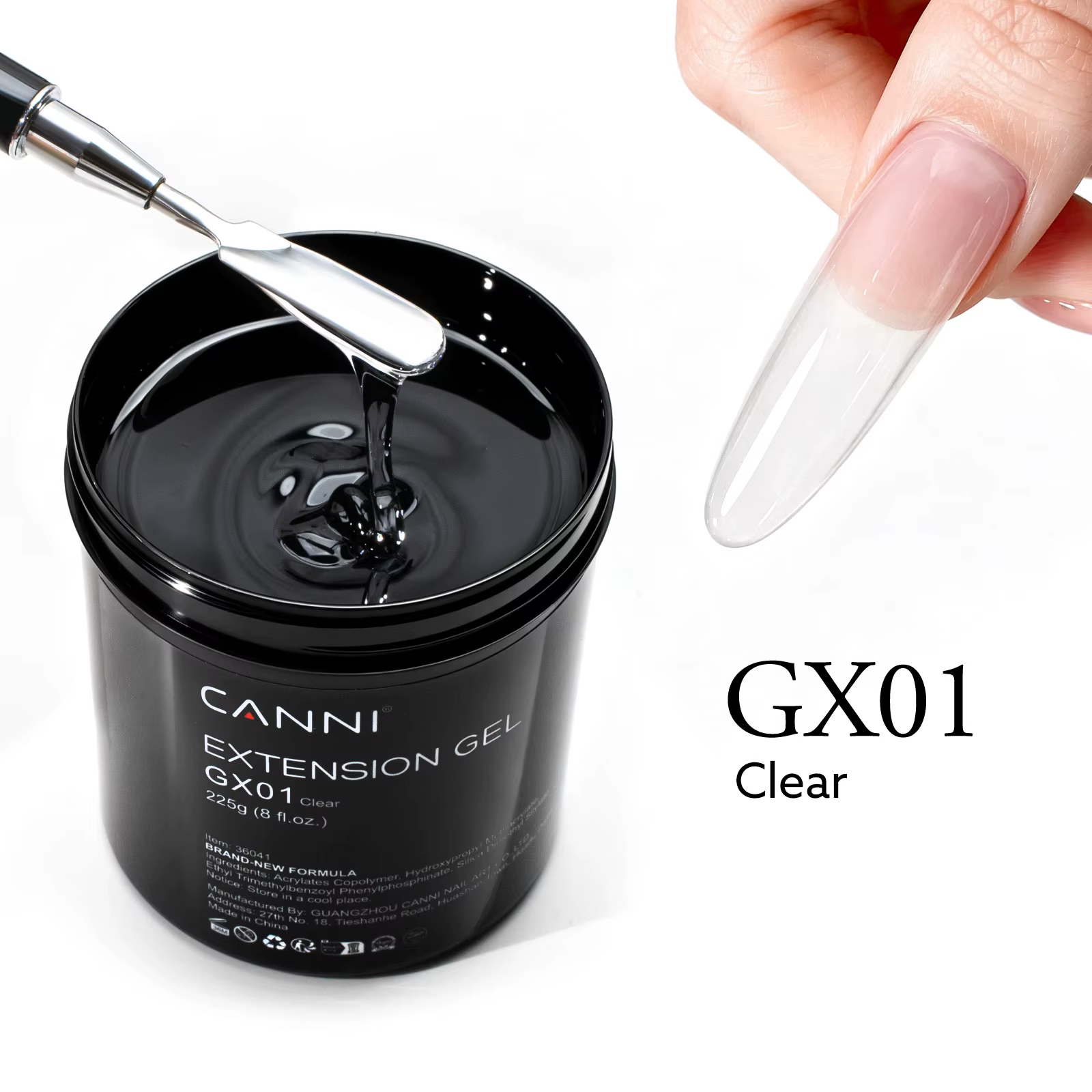 Gel de construction pour extensions d'ongles CANNI 8 oz SANS TPO, Gel UV/LED Soak Off, Couleur Gelée