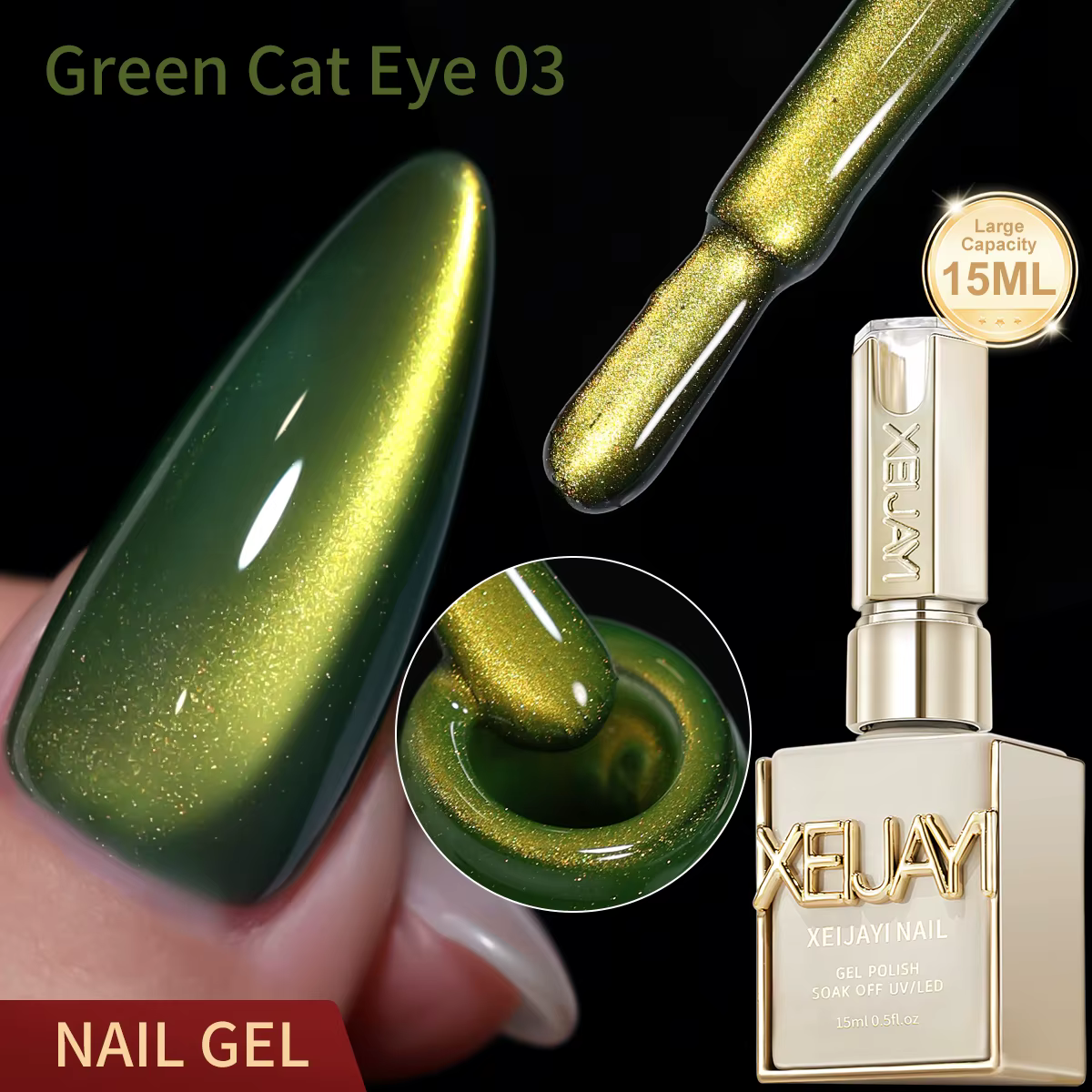 XEIJAYI 1pc 15ML bleu oeil de chat vernis à ongles Semi Permanent Nail Art trempage UV LED Salon de 