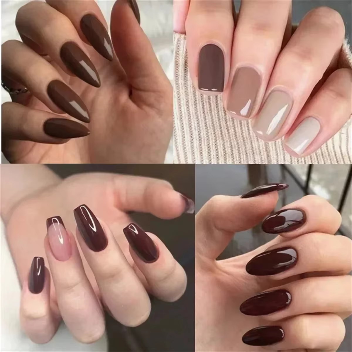 6 pièces Gel vernis à ongles ensemble HEMA gratuit rouge marron couleur Semi Permanent tremper UV Ge