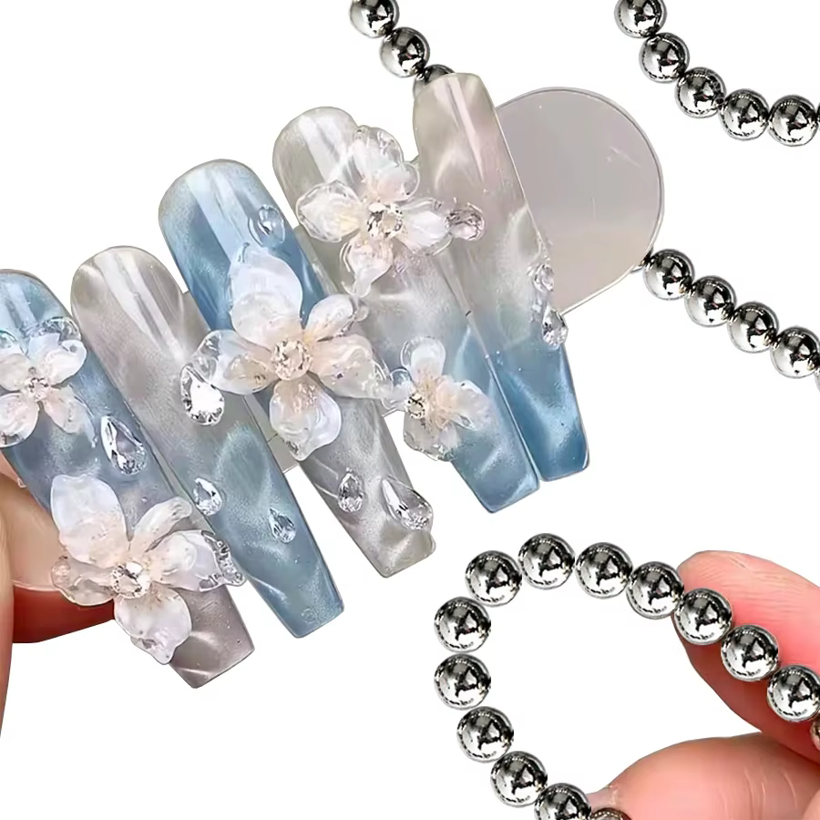 10/20 pièces perles magnétiques rondes pour Nail Art ondulation de l'eau oeil de chat Gel vernis fle