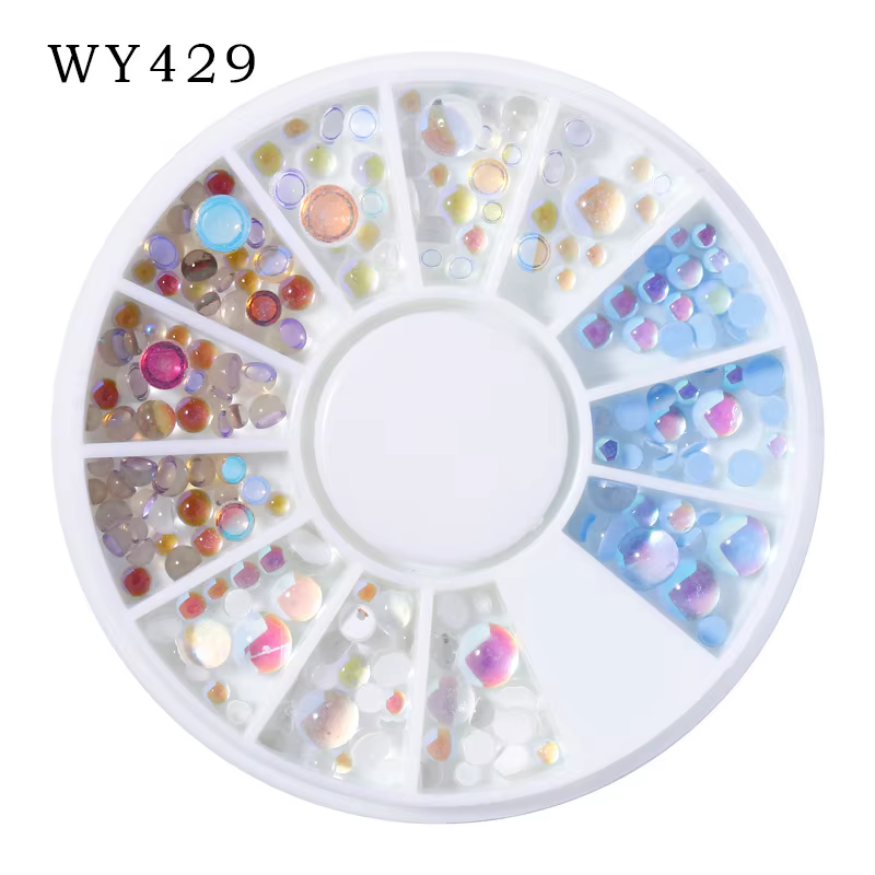 1 boîte arc-en-ciel sirène larmes Nail Art breloques Macaron bulle perles Nail Art pour l'été Aurora