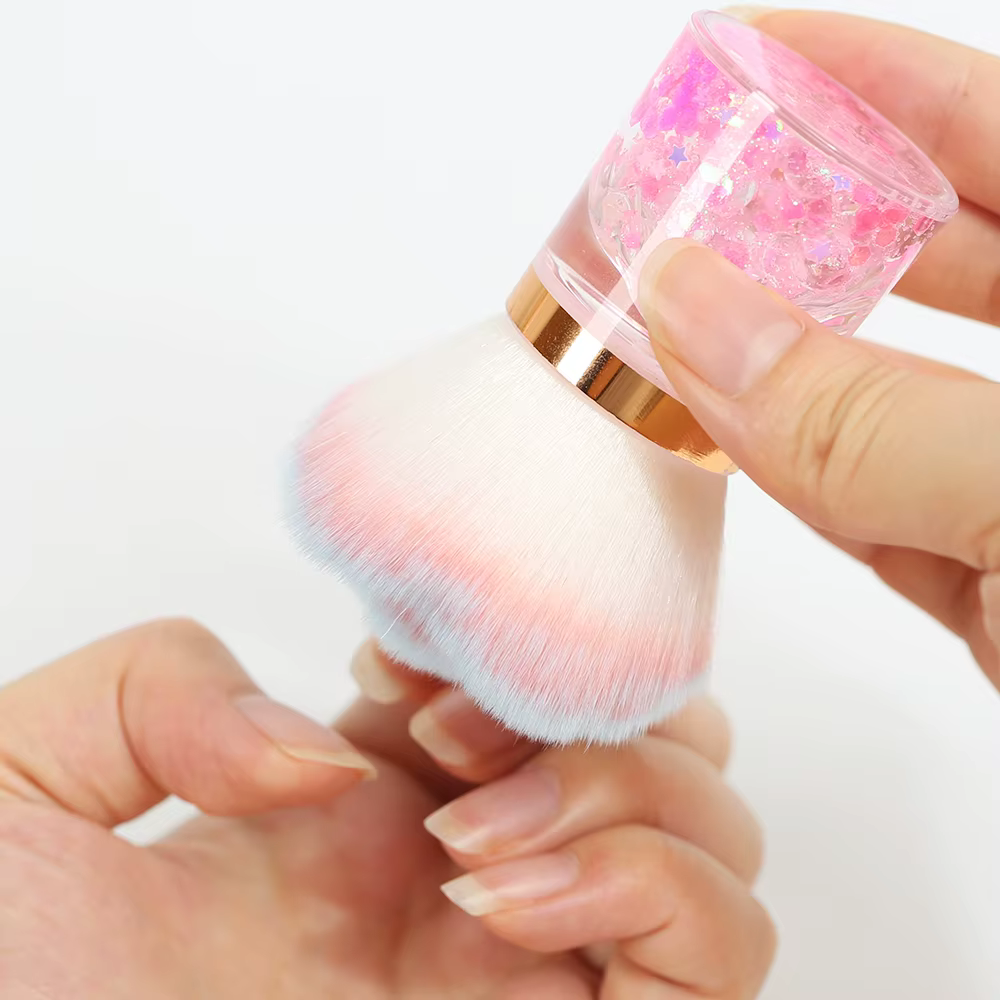 Brosse à poussière pour Nail Art, manche en plastique, pour enlever la poudre, nettoyage doux, pour