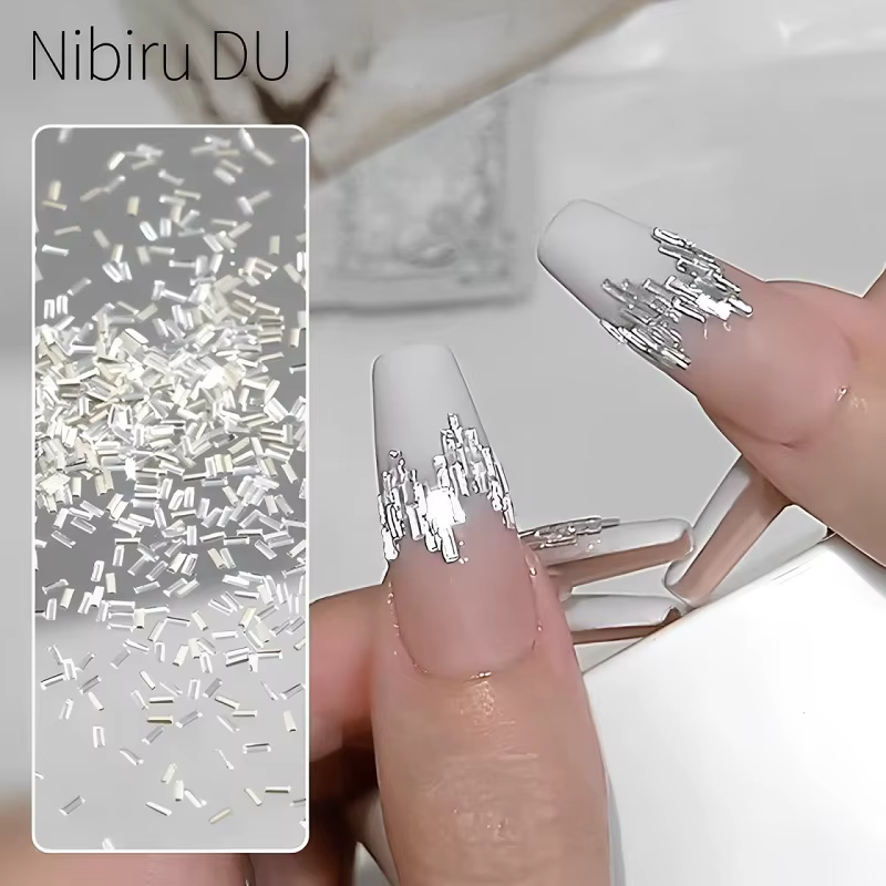Strass réfléchissants pour ongles, 100/50 pièces, bande fine argentée, bandes de cristal pour Nail A