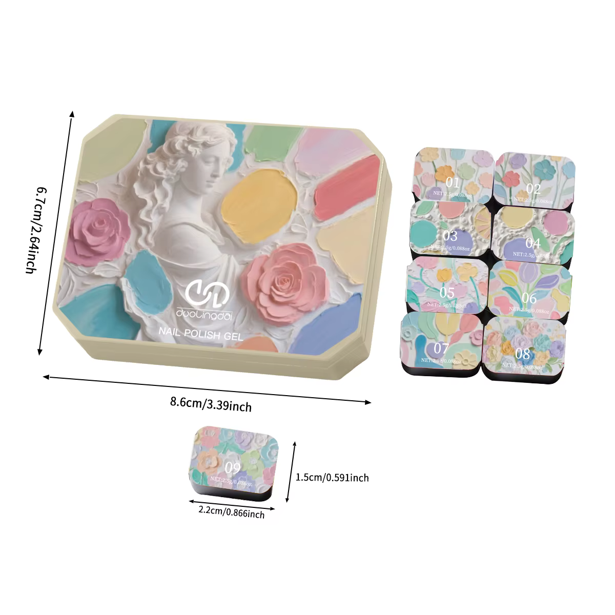 Duolingdai Kit Complet de Gel Peinture à l'Huile Macaron 9 Couleurs - Gel Peinture à l'Huile Macaron