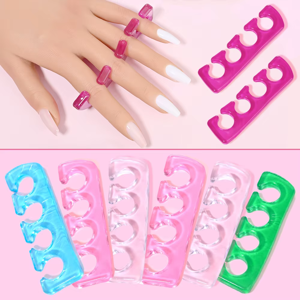 Épandeurs d'orteils en Silicone pour Application de vernis à ongles, 2 pièces, séparateurs d'orteils