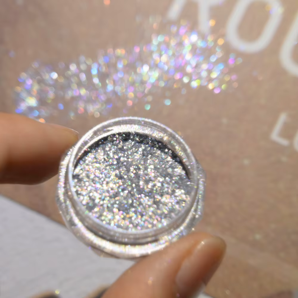 Poudre à ongles opale dorée Super brillante, paillettes de sirène, flocons irisés ultra-fins, paille