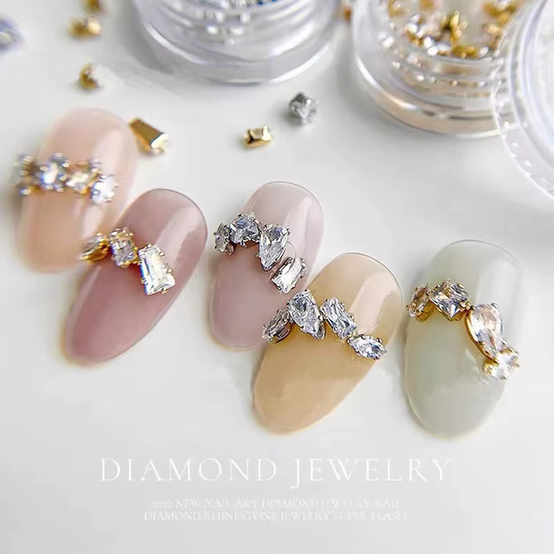 40 pièces brillant cristal 3D Nail Art strass décorations forme Flatback verre diamant bijoux concep