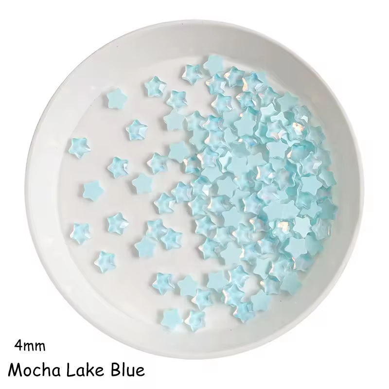 100 pièces mignon Mini moka couleur étoile 4MM dos plat verre cristal Nail Art strass bricolage manu