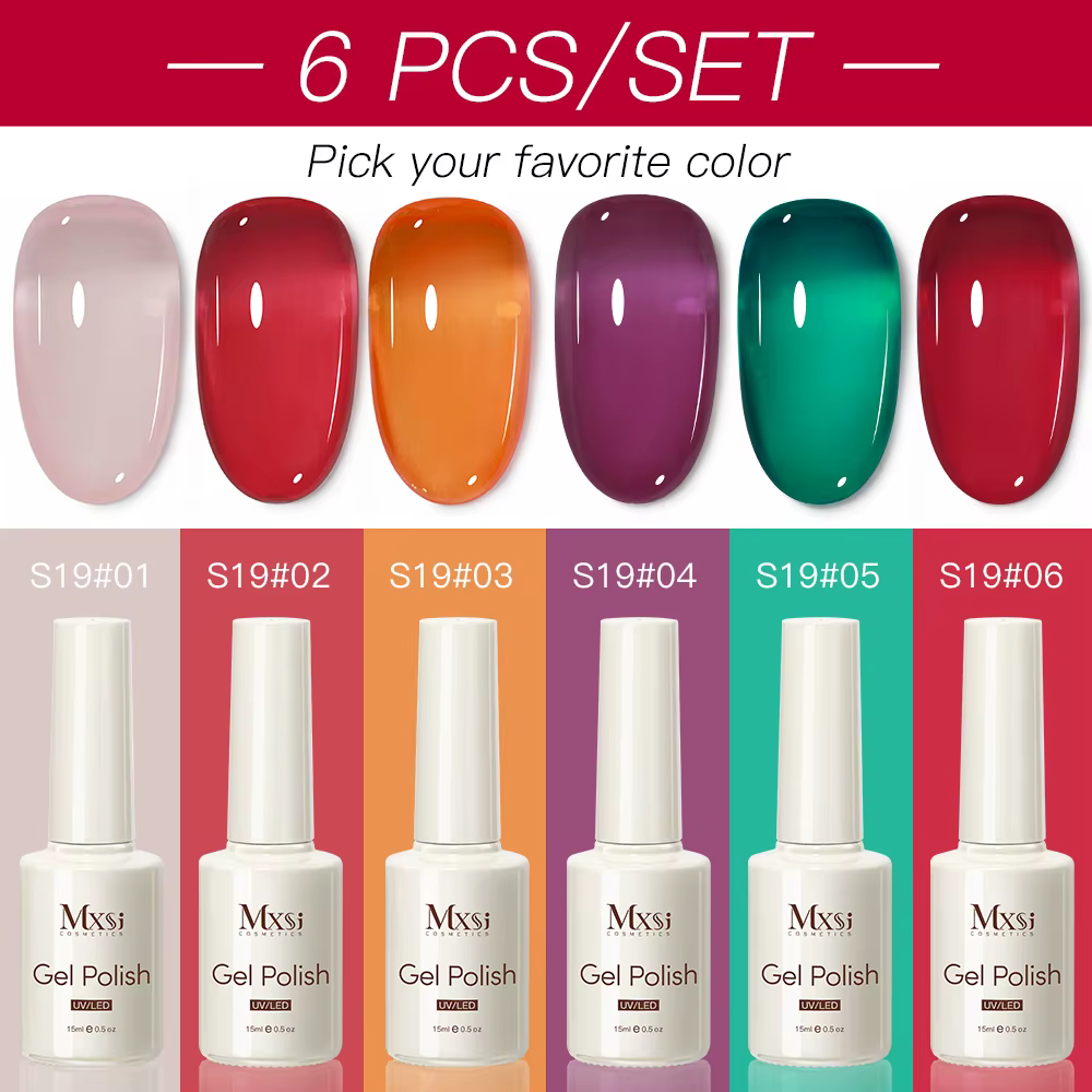 6 pièces/ensemble 15ML nu rose gelée vernis à ongles Gel ensemble été translucide Vernis Semi Perman