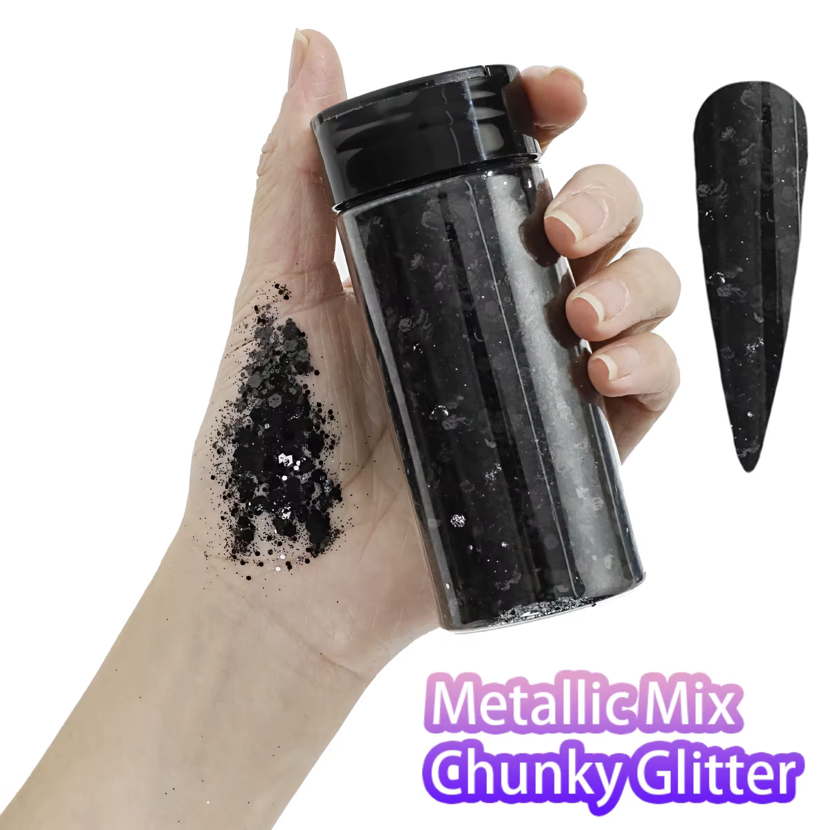 80g mélange métallique gros paillettes artisanat paillettes poudre mélangée grosses paillettes fines