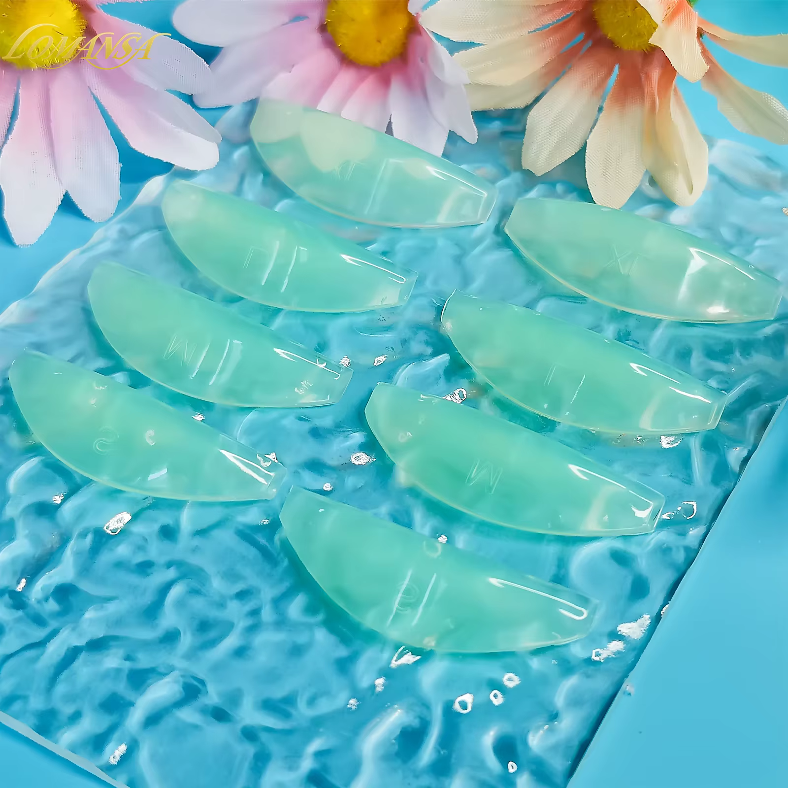 Lomansa 4 paires L Curl Silicone cils Perm Pad levage cils tiges bouclier cils recourbe accessoires