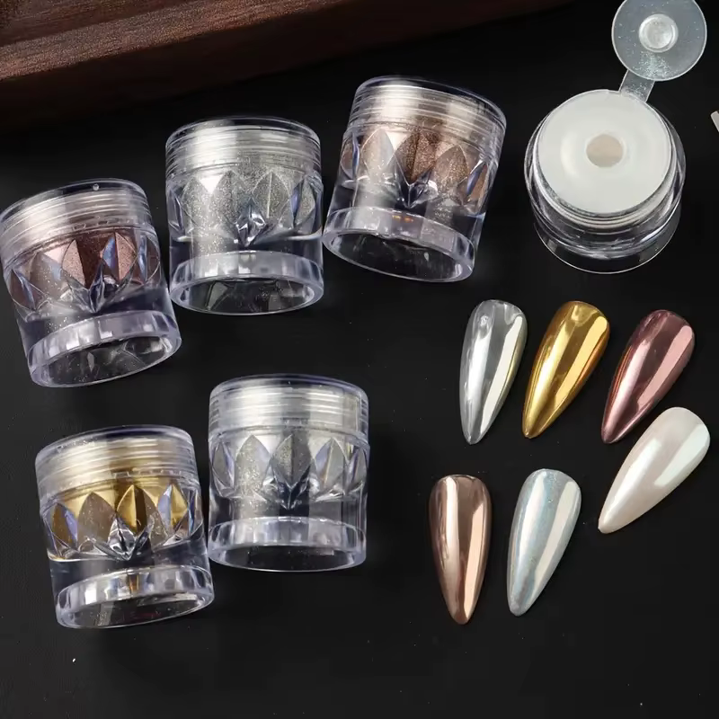 Ensemble de poudre de paillettes pour ongles, 3 pièces, effet miroir aurore, poussière holographique