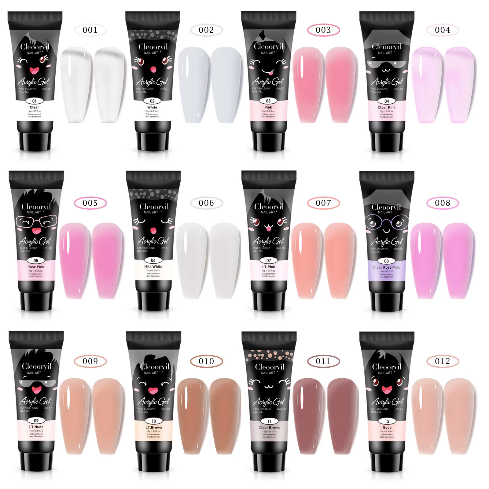 Gel d'extension d'ongles en Poly acrylique, 15ml/30ml, pour construire des ongles, UV LED, Extension