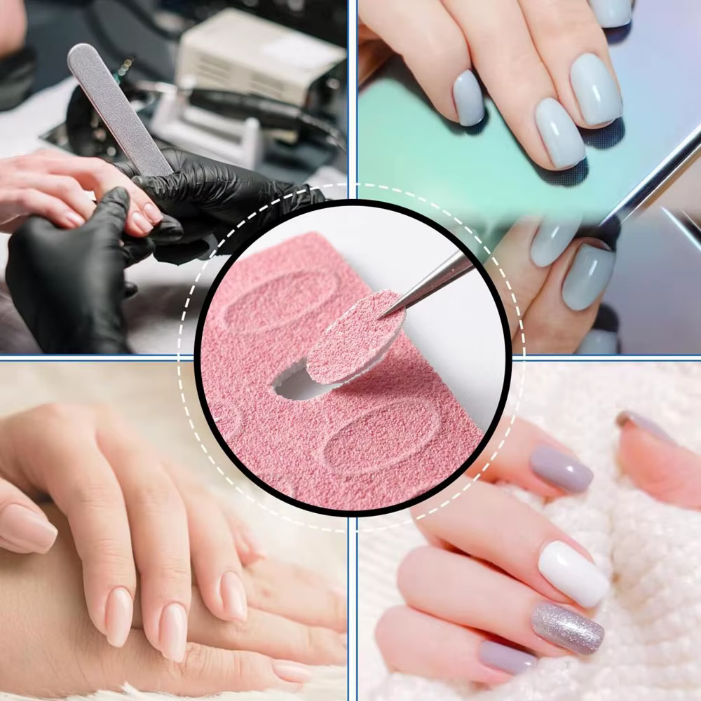50 pièces 180 grain ponçage tranche + 1Pc ongles cuticule poussoir ensemble auto-adhésif pré polissa