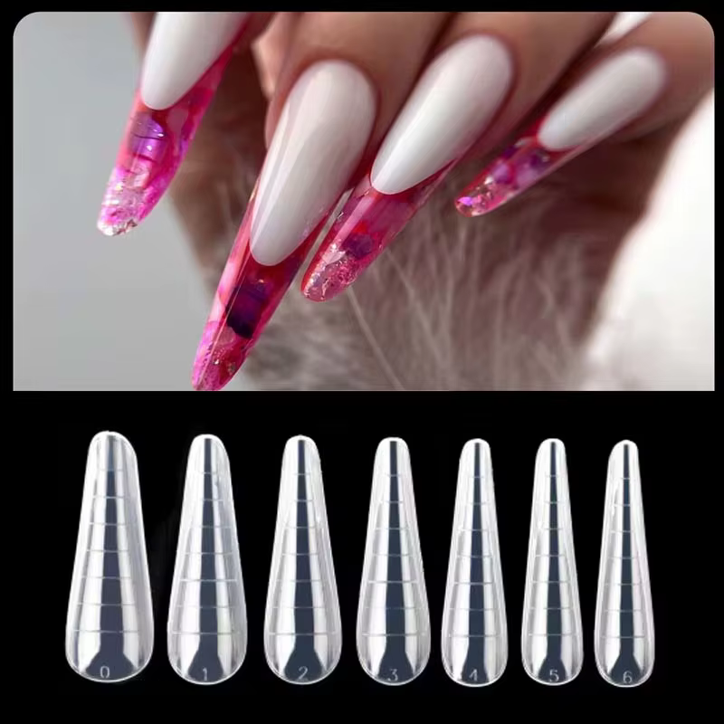 60/120 pièces Formes d'extension doubles russes en amande, moules de pointe pour pose rapide de faux