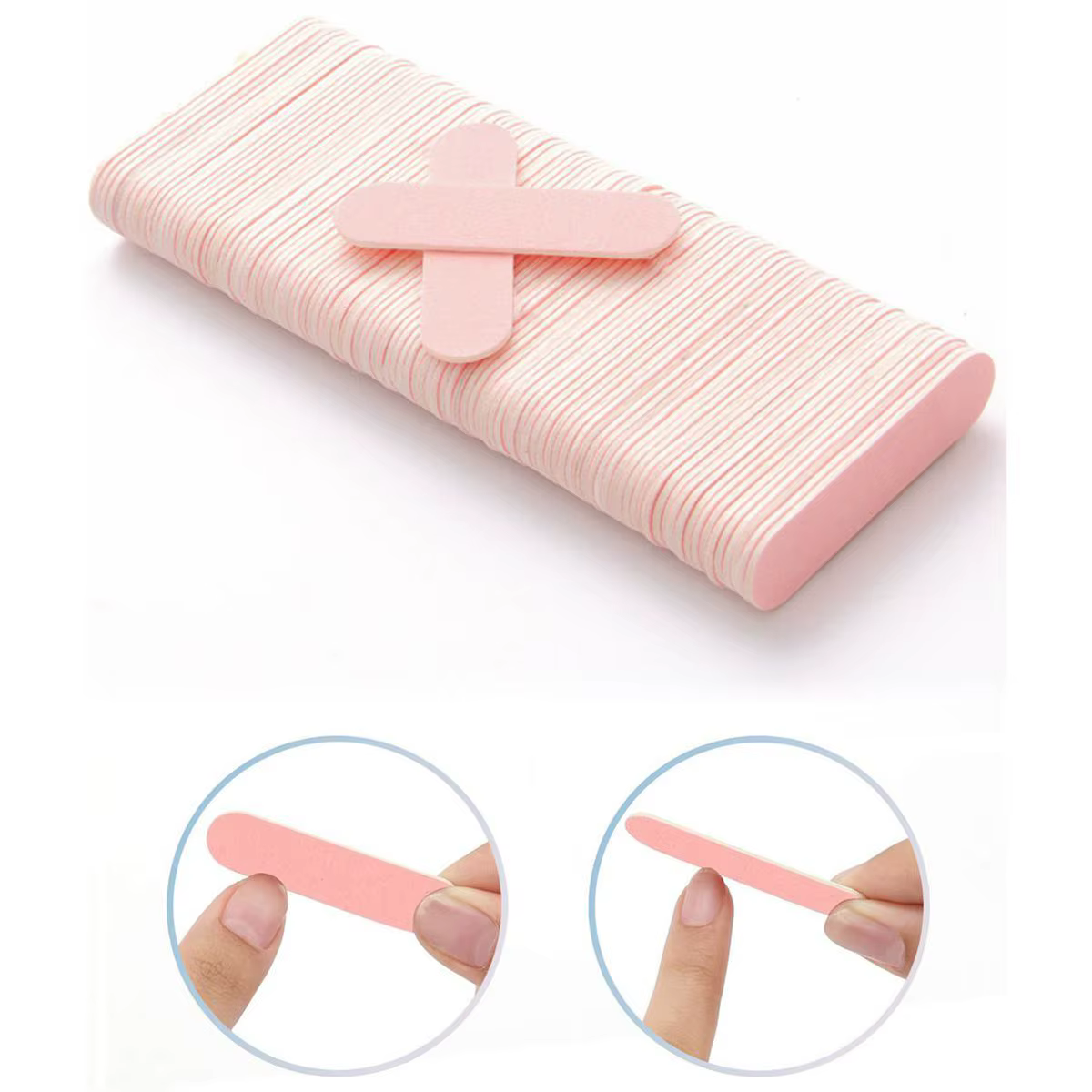 15 à 1000 pièces de limes à ongles roses double face en émeri pour manucure, pédicure, nail art, pol