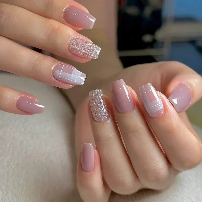 24 pièces Rose rouge faux ongles longue fleur Ballet presse sur ongles conception français faux ongl
