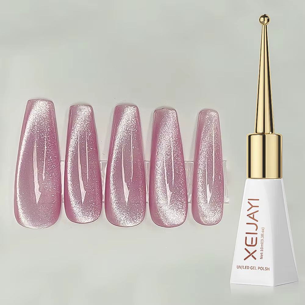 Vernis à ongles Gel œil de chat rose et ensemble d'outils magnétiques 1ja(0.34oz) Gel pour ongles ye