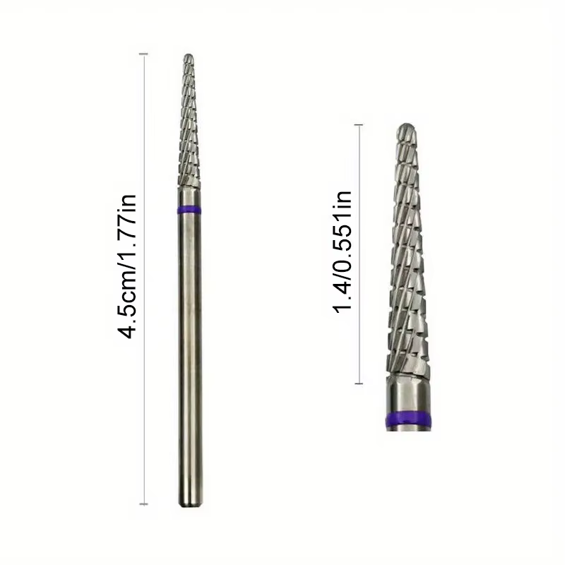 1/2 pièces carbure cuticule propre ongles peu cône ongles forets électrique meulage bavure manucure