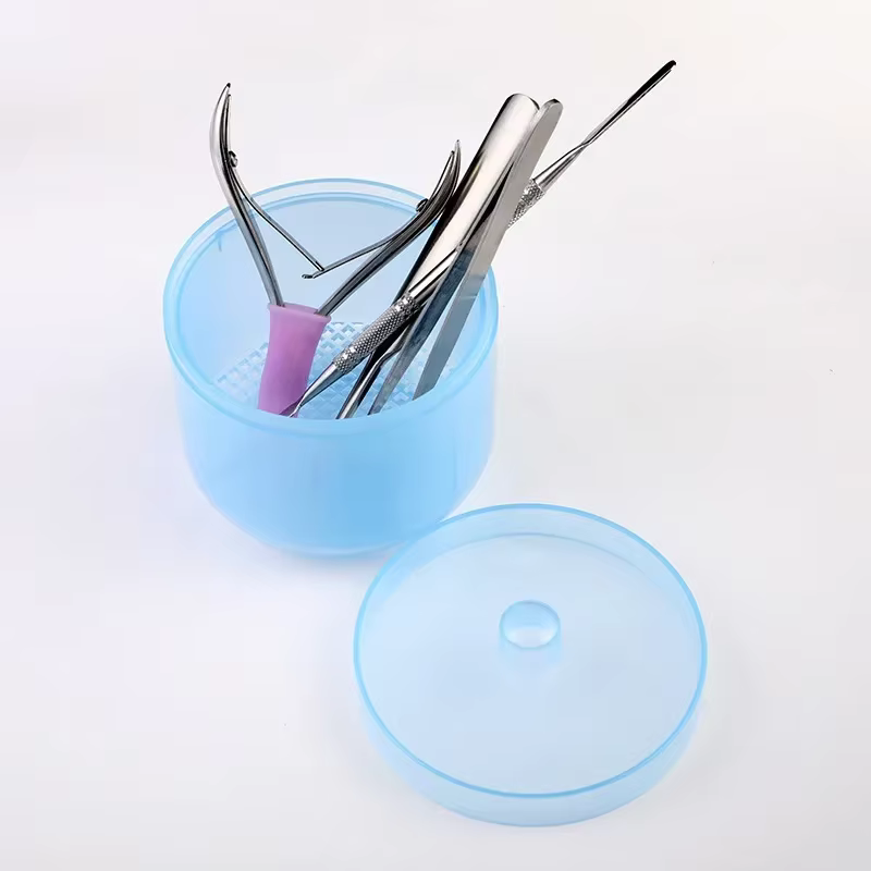 Plateau de stérilisation pour les ongles, boîte de désinfection pour Salon de manucure, outil de dés