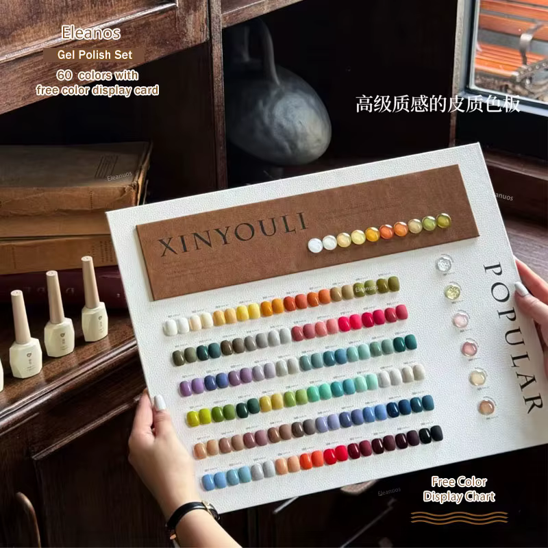 Eleanos-Ensemble de Verhéritage à Ongles Gel UV de 66 Couleurs, Laque à Couverture Complète pour Sal